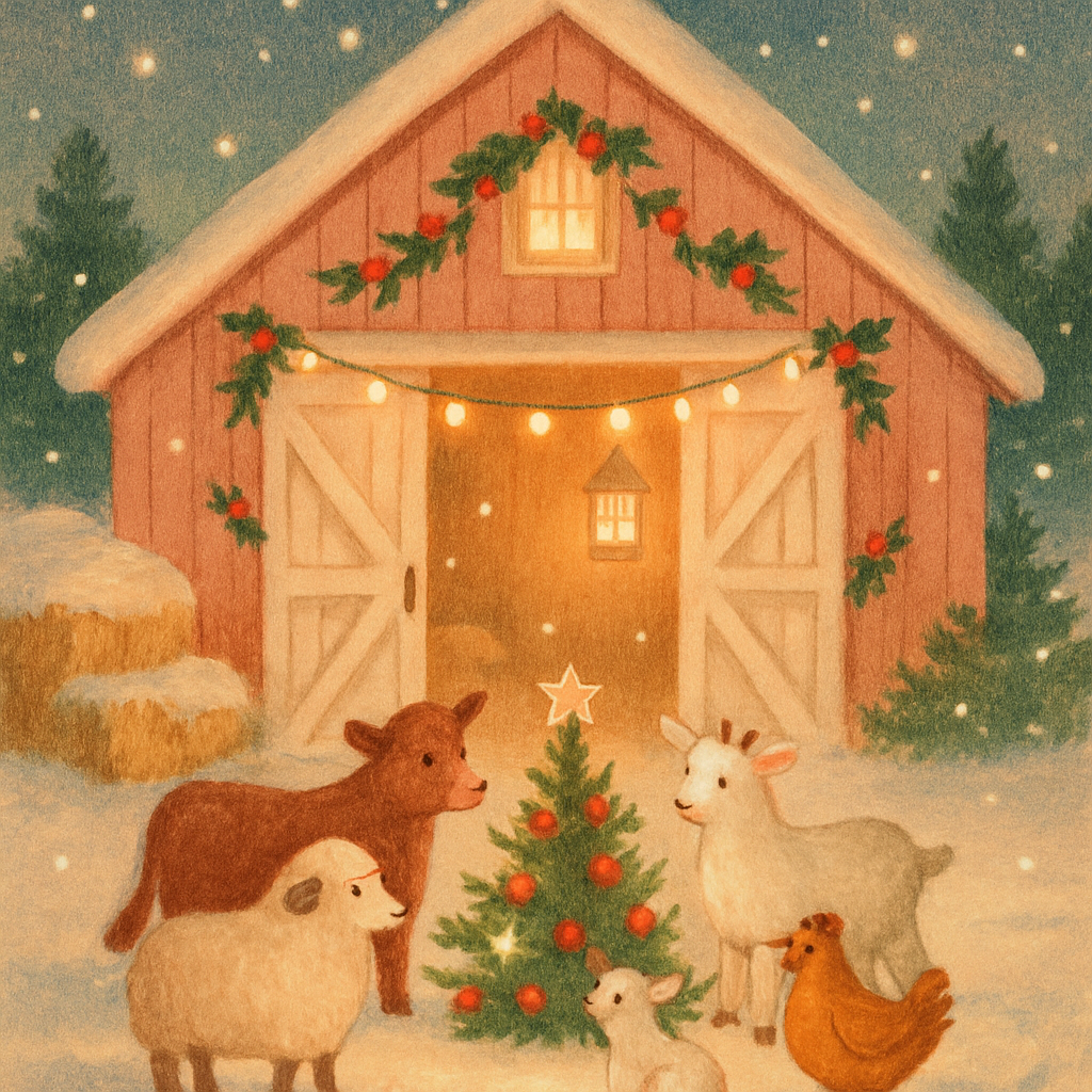 Frosted Barnyard Carol Paint by numbers kits