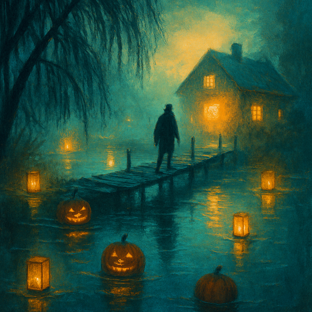 Lanterns Along Blackwater Lane Paint by numbers art