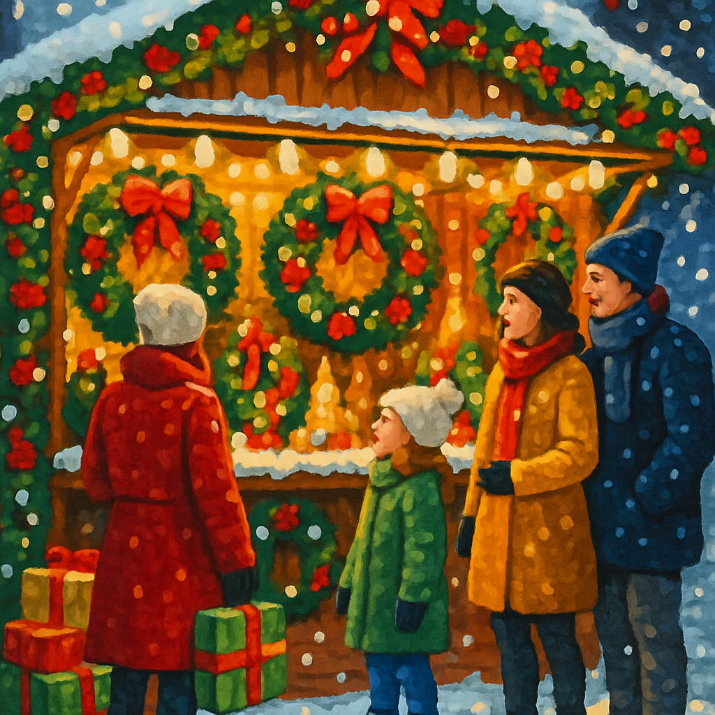 Frost-Kissed Market Stall paint by numbers