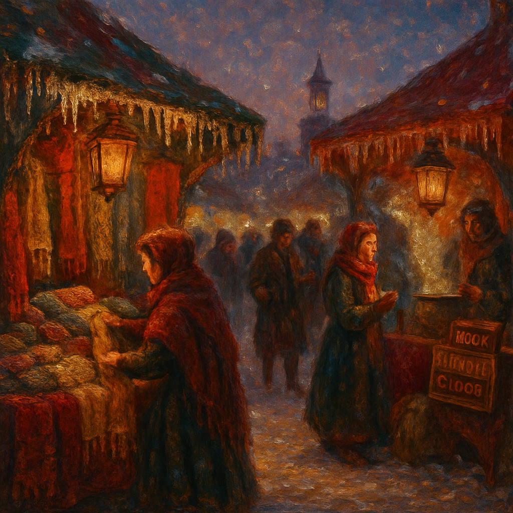 Lanterned Stalls Of The Frozen Bazaar Number painting