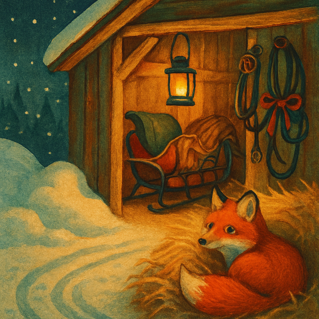 Stowaway Fox At The Sleigh Barn Number painting