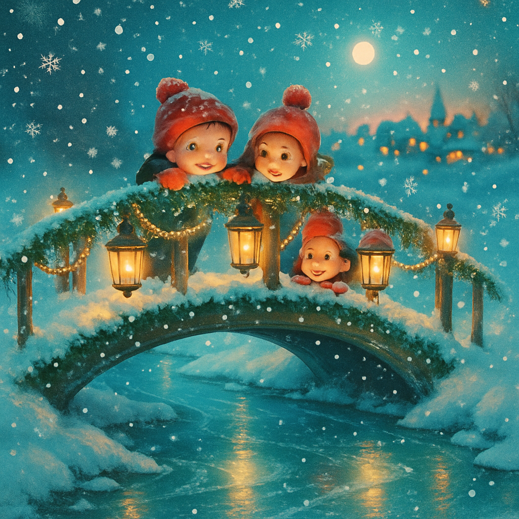 Tinsel Bridge Over Frozen Streams Paint by numbers kits