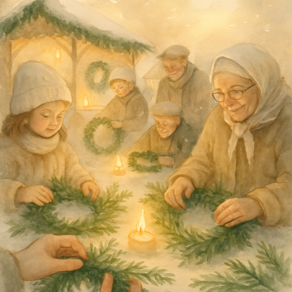 Wreath Makers At Dawn painting number kit