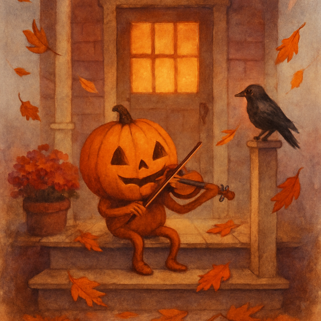 Porch Pumpkin Serenade DIY paint by numbers