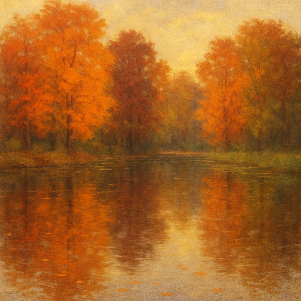 Autumn Reflections In Rustic Lake painting number kit