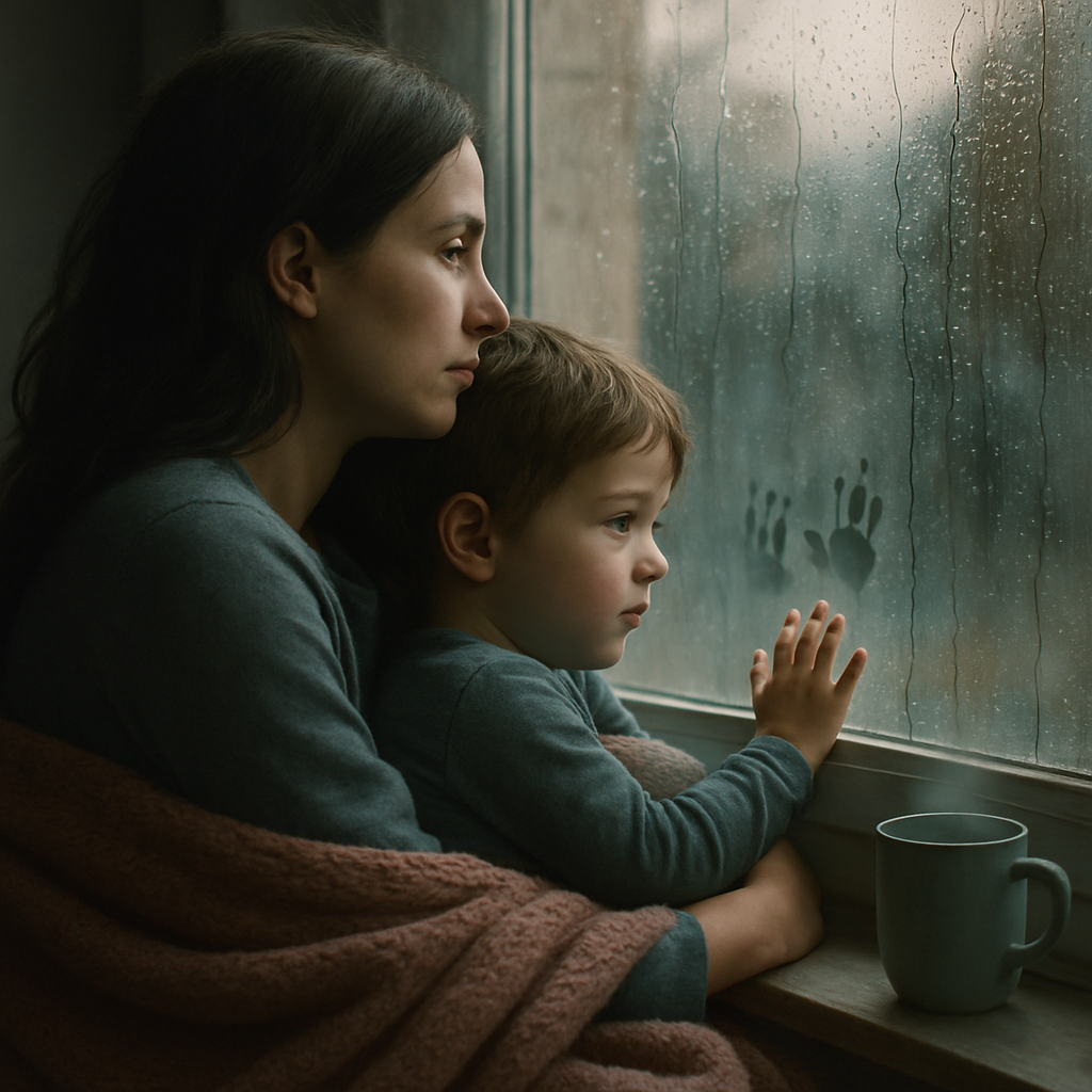 Hug On A Rainy Window Painting by numbers kit