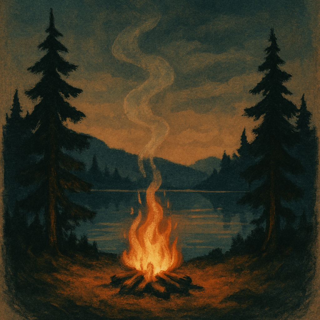 Twilight Campfire By Lakeside Shore painting number kit