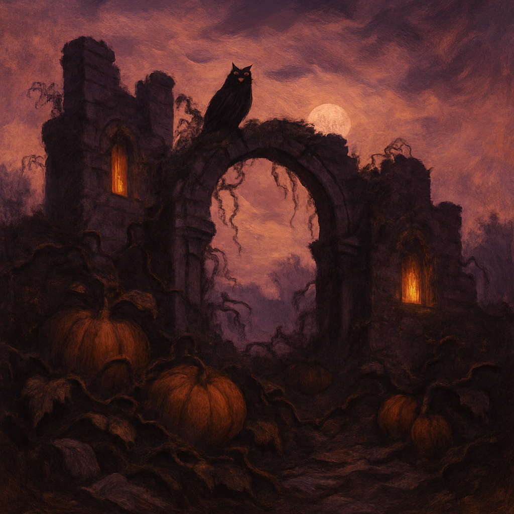 Autumn Twilight Ruins Painting by numbers kit