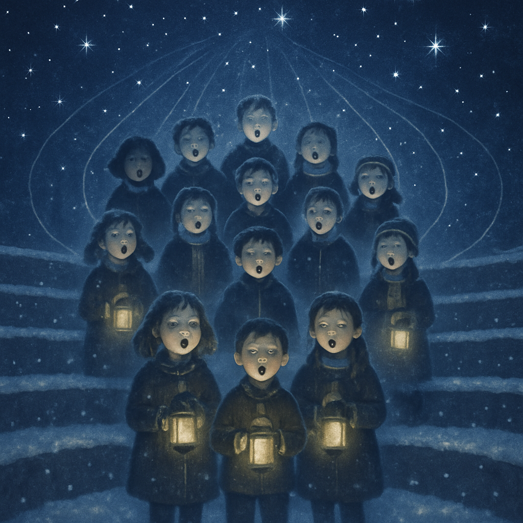 Holiday Lantern Choir paint by numbers