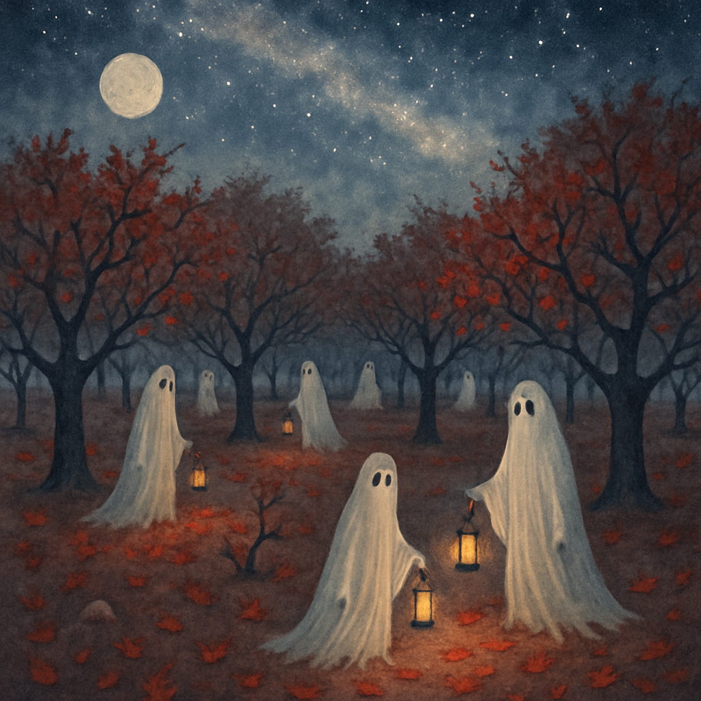 Ghost Orchard At Starlit Hollow paint by color