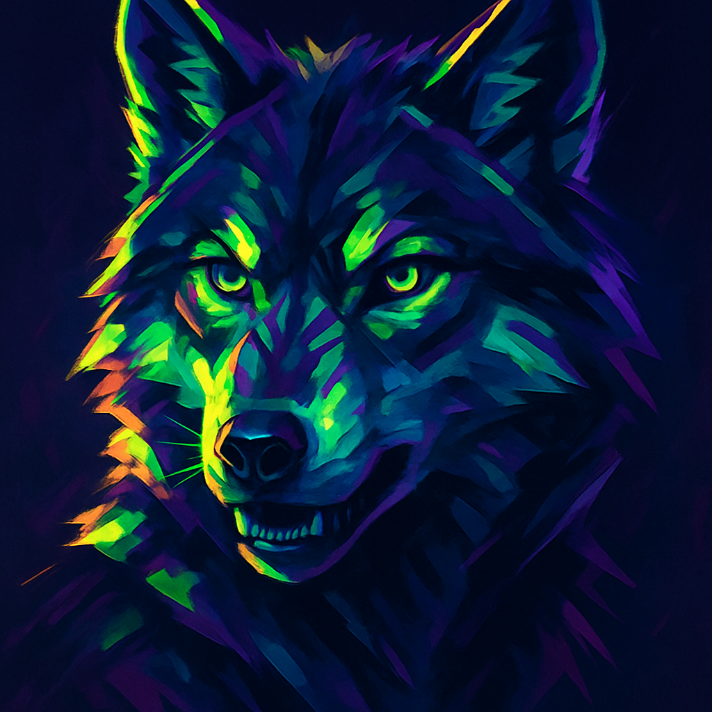 Electric Wolf Gaze DIY paint by numbers