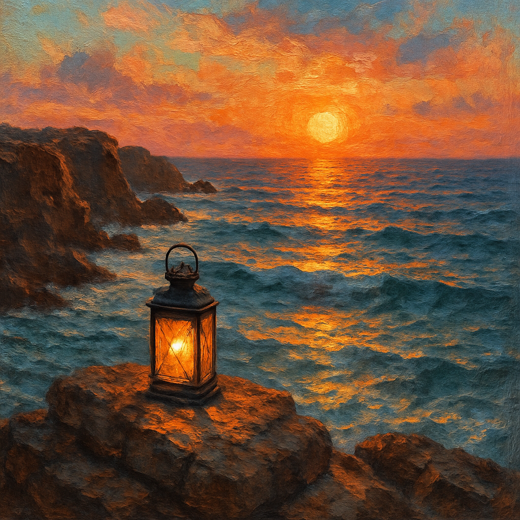 Coastal Lantern Horizon painting number kit