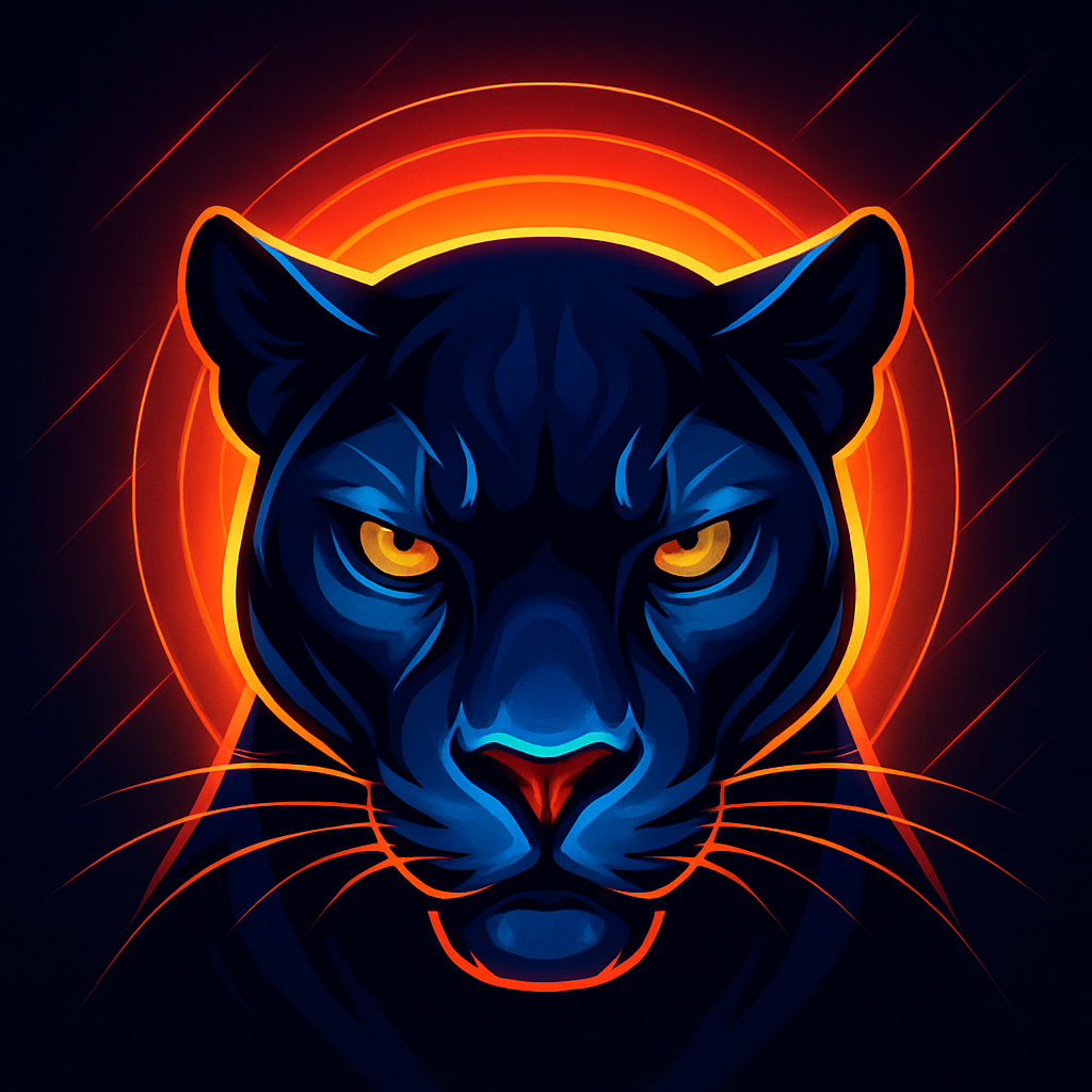Solar Panther Halo Number painting