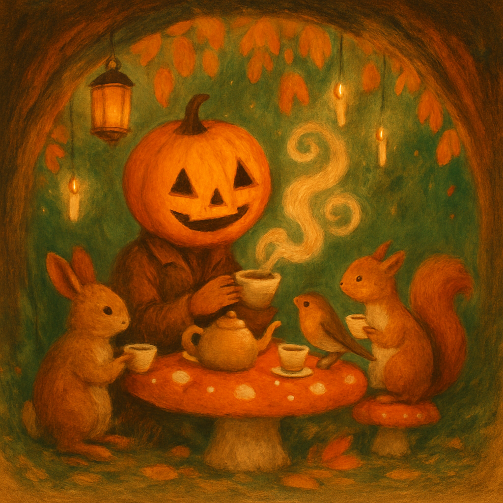 Pumpkin Tea Party In The Hollow Paint by numbers art