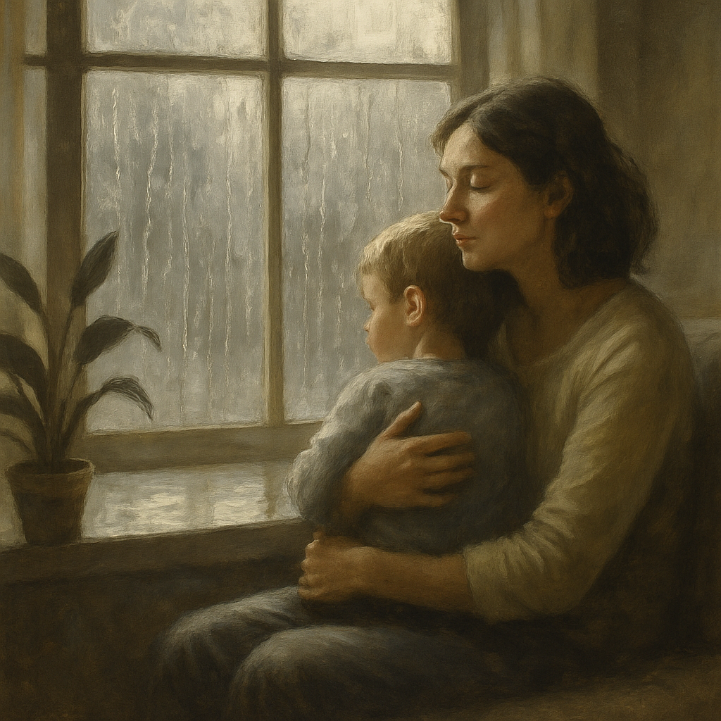 Rainy Day Window Embrace Numbered painting kits