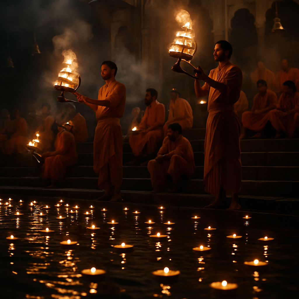 Diwali Ghat Aarti On The Ganges paint by numbers