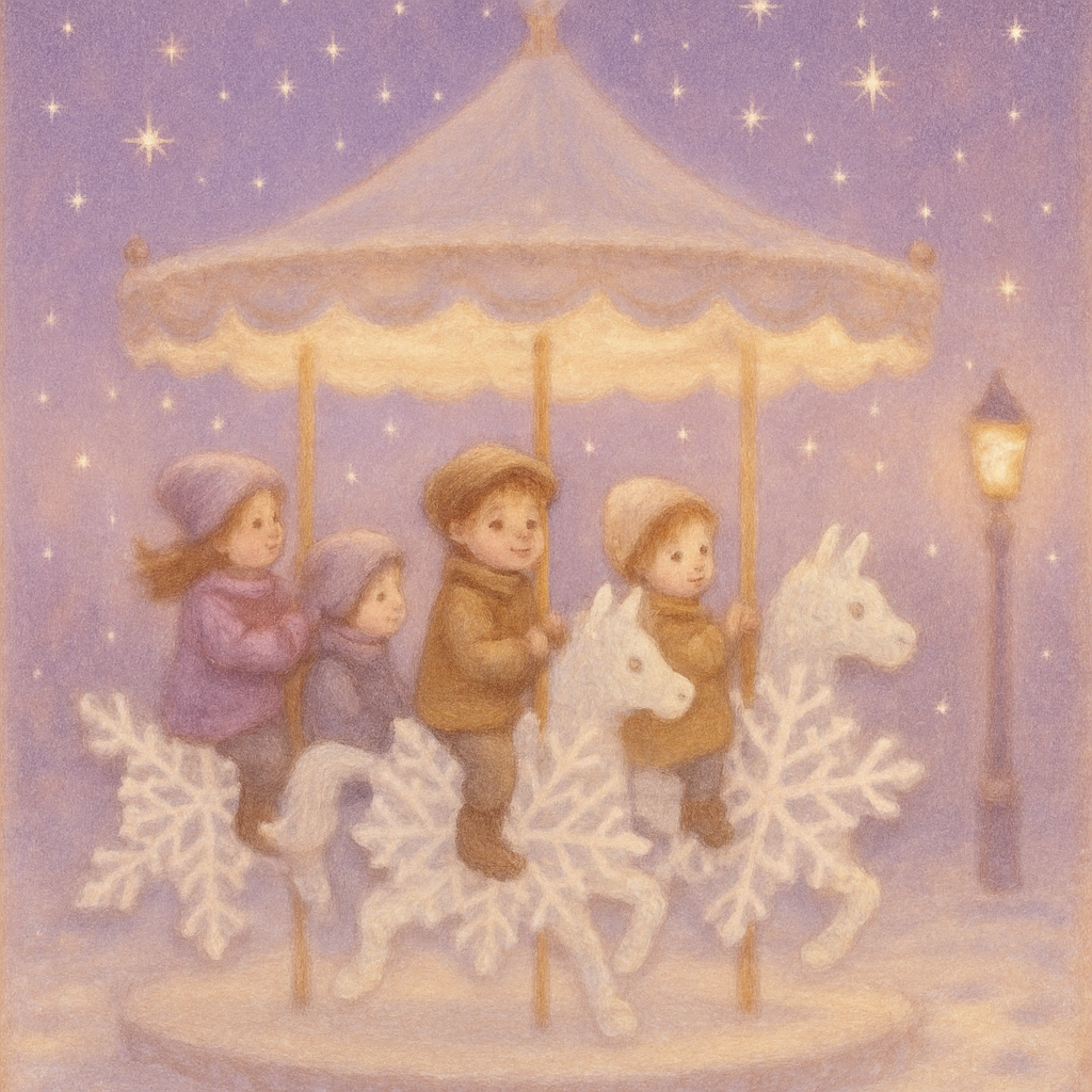 Moonlit Snowflake Carousel painting number kit