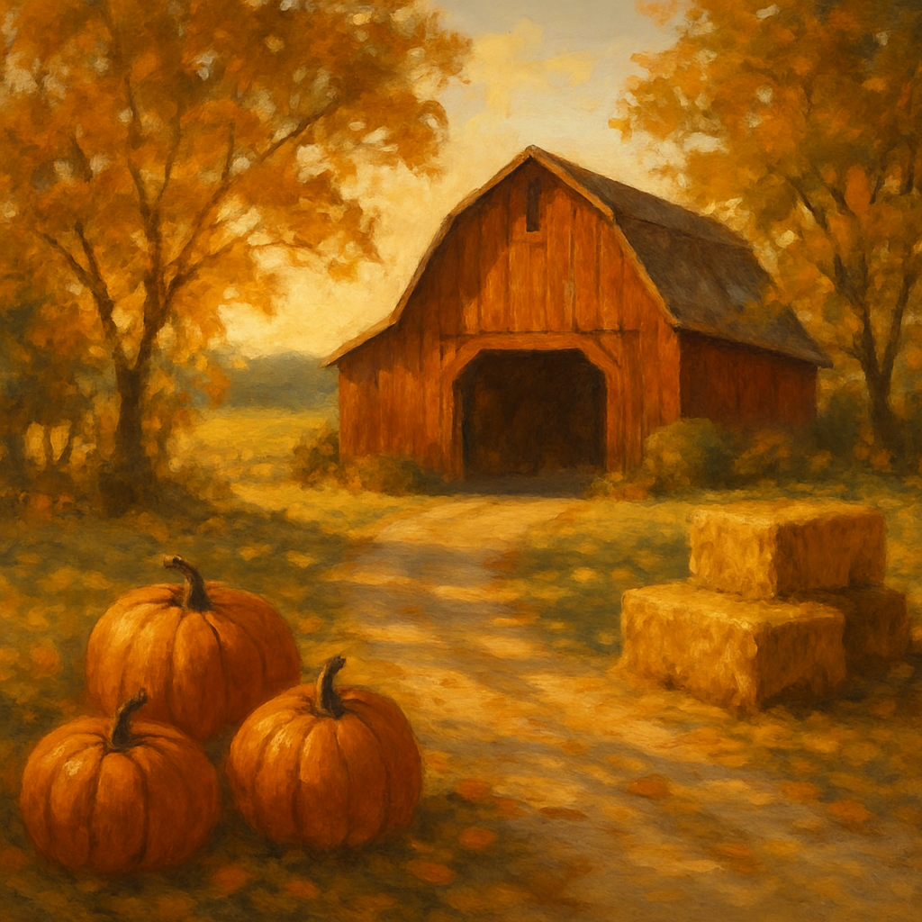 Harvest Path To Sunlit Barn Numbered painting kits