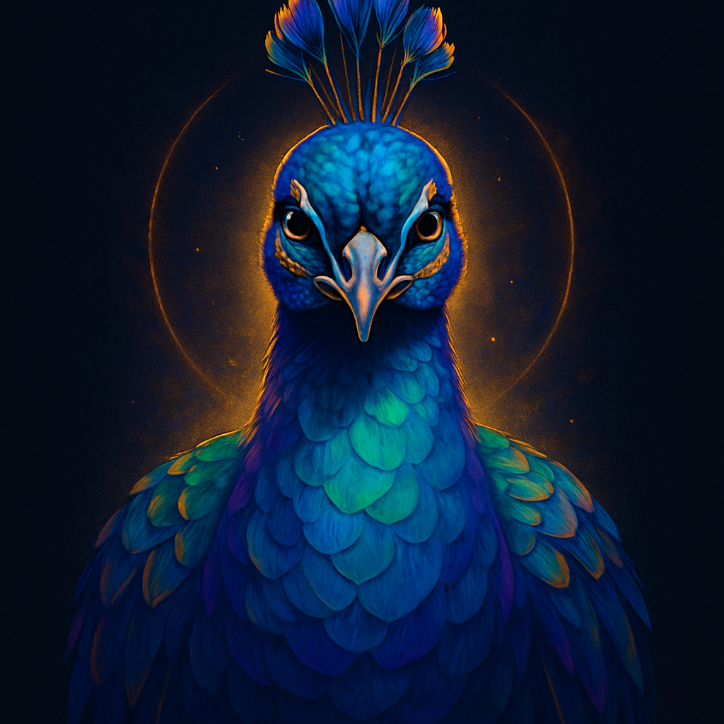 Peacock Radiance Portrait Paint by numbers art