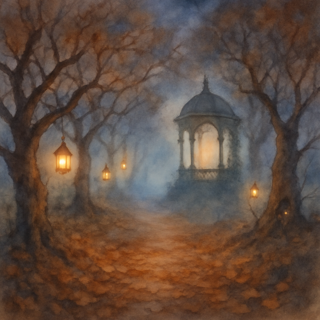 Lantern Orchard Pathway paint by numbers