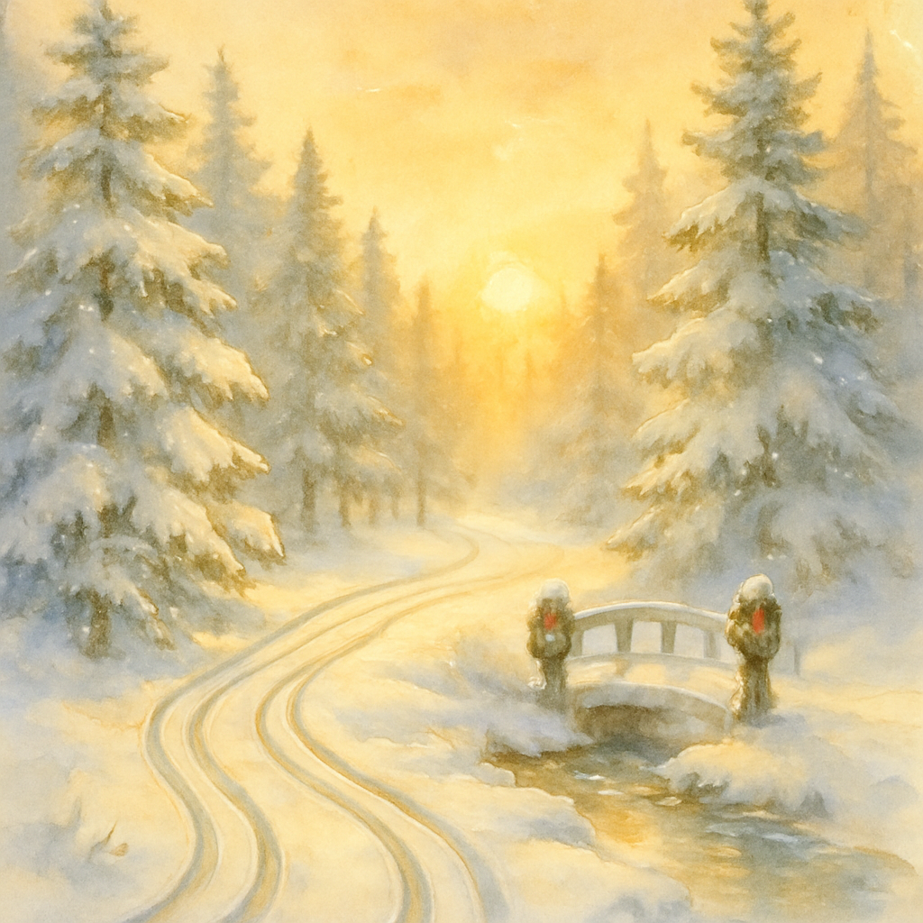 Sleigh Track Woodland Postcard Paint by numbers art