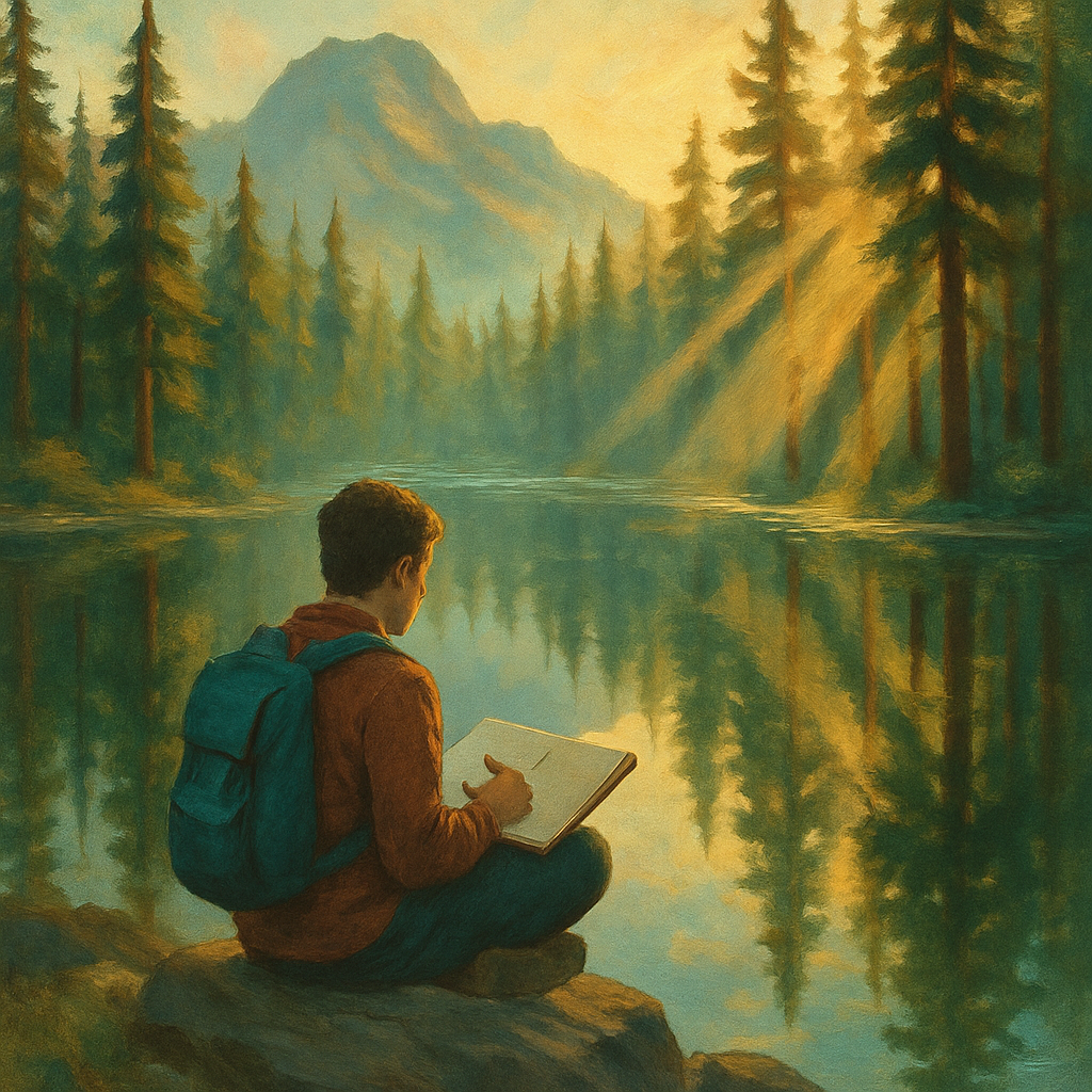 Sunlit Pine Mirror Lake Numbered painting kits