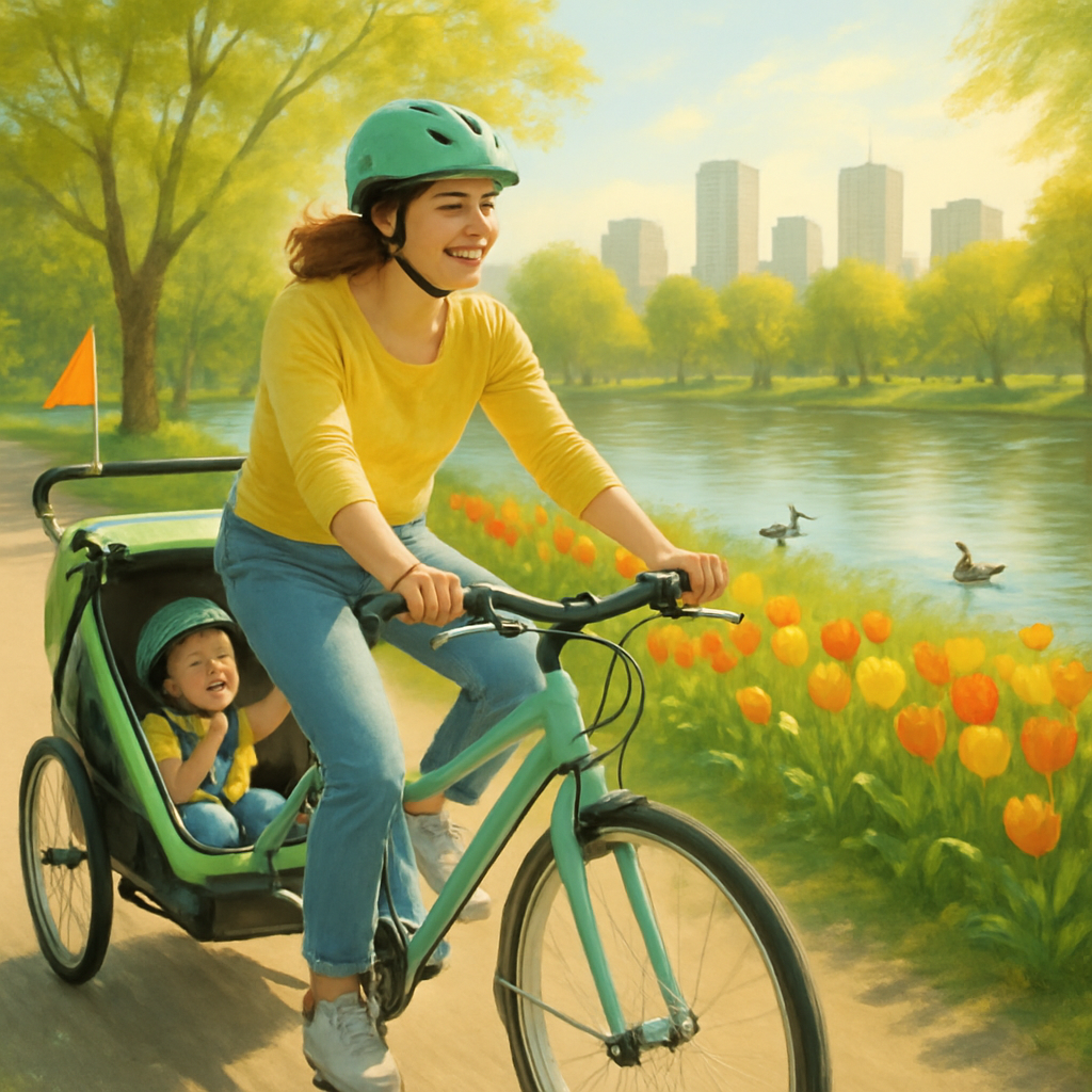 Spring Bike Trailer Adventure paint by number