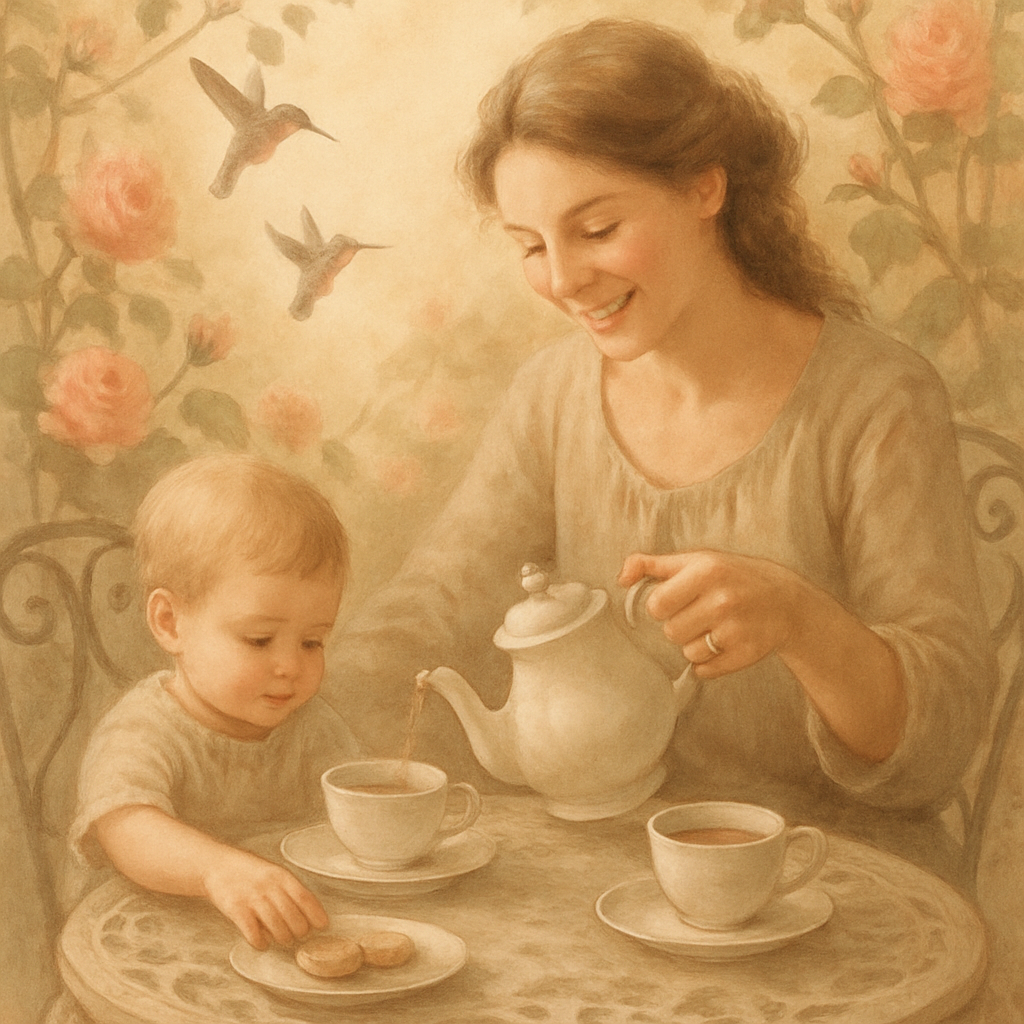 Quiet Garden Tea Time For Two Number painting