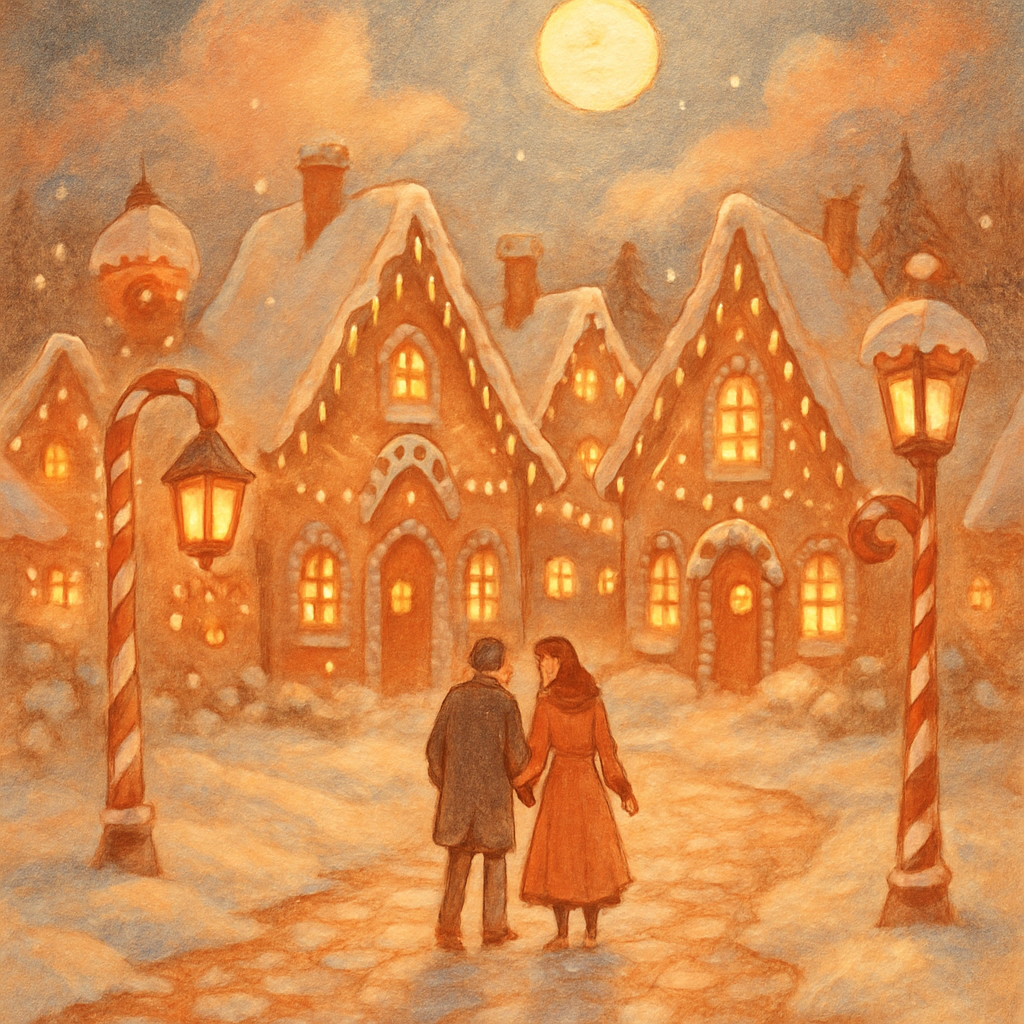 Gingerbread Lane Evening Stroll Painting by numbers kit