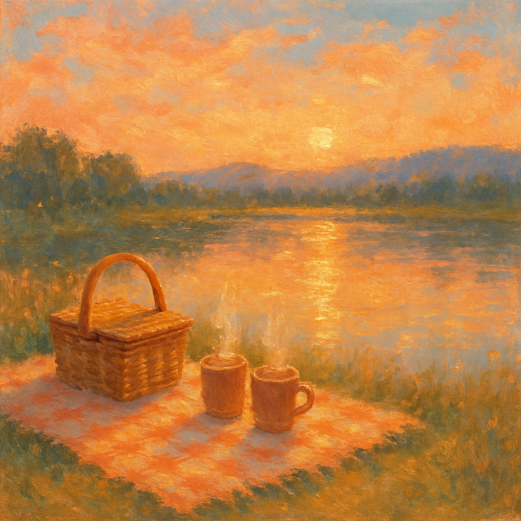 Sunset Picnic By The Quiet Pond Paint by numbers kits