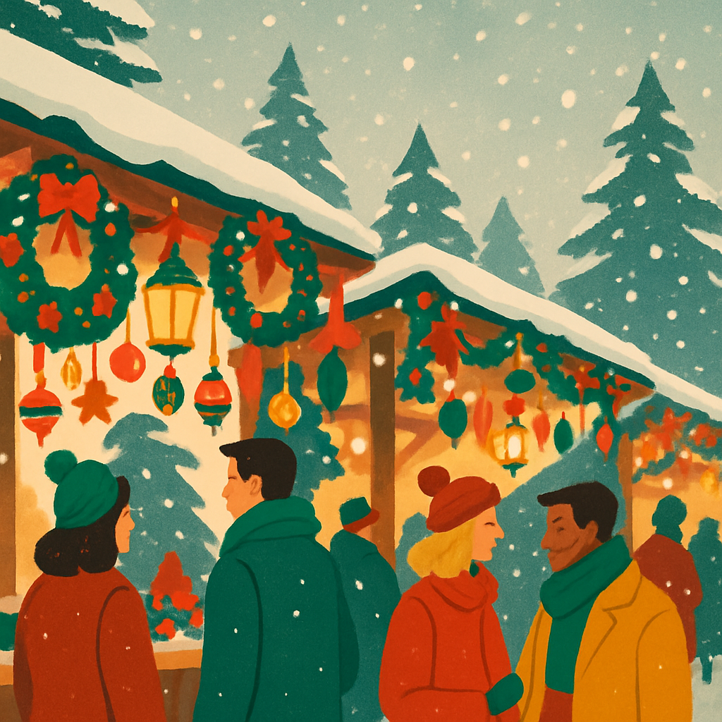 Market Lights And Wreaths DIY paint by numbers