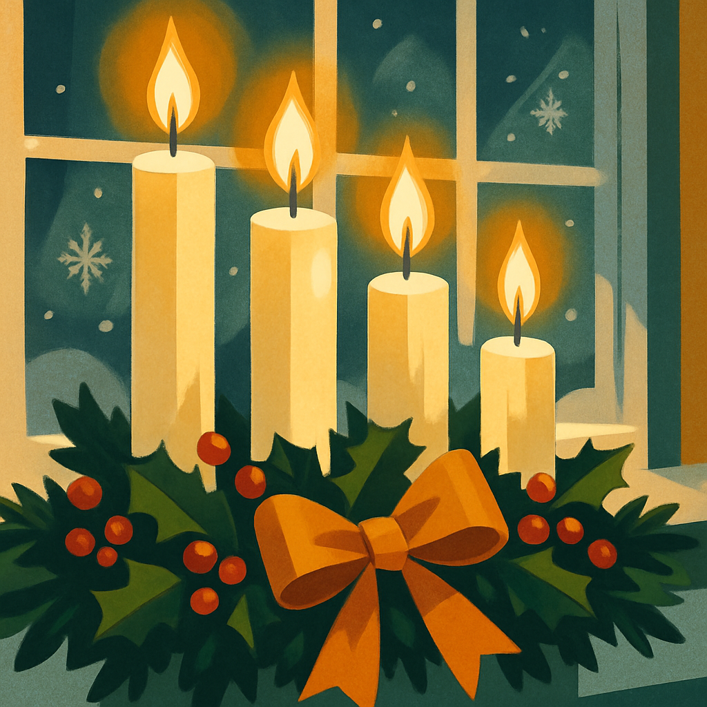 Candles Along The Window paint by numbers
