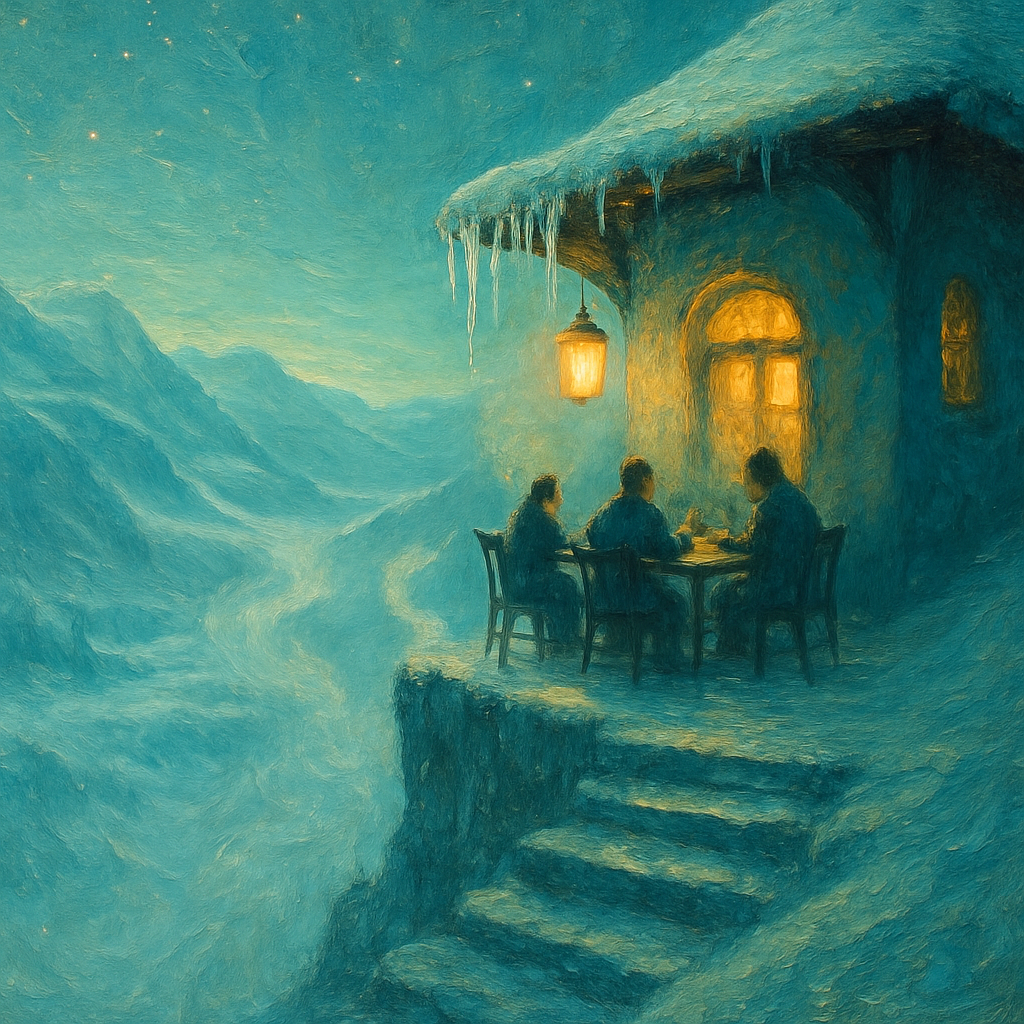 Icicle Tea House On High Bluff Painting by numbers kit
