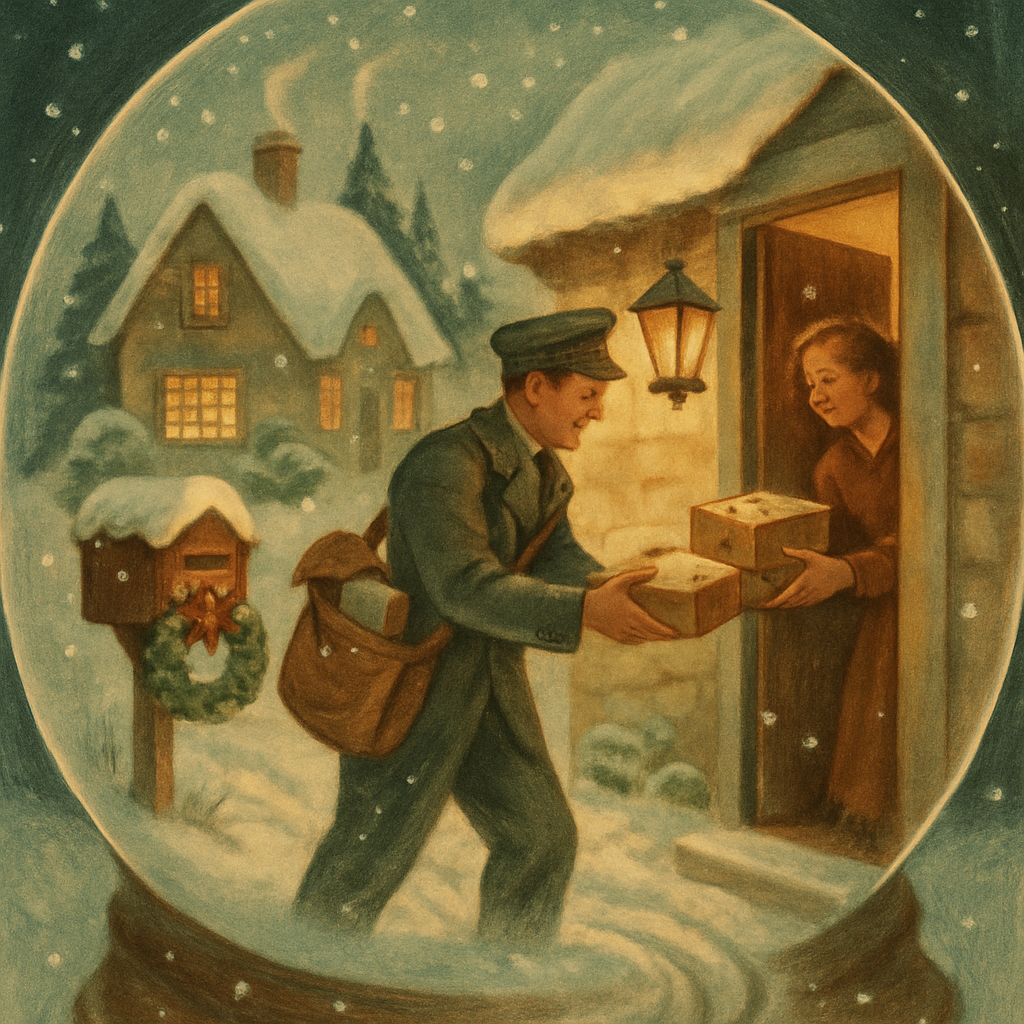 Snow Globe Postman Delivery Numbered painting kits