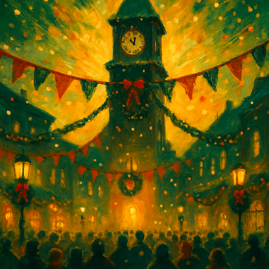 Clocktower New Years Carol Numbered painting kits