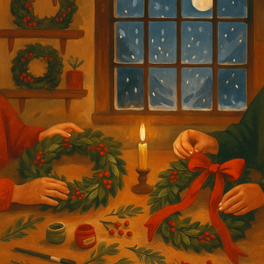 Wreath Makers By Moonlight Paint by numbers art