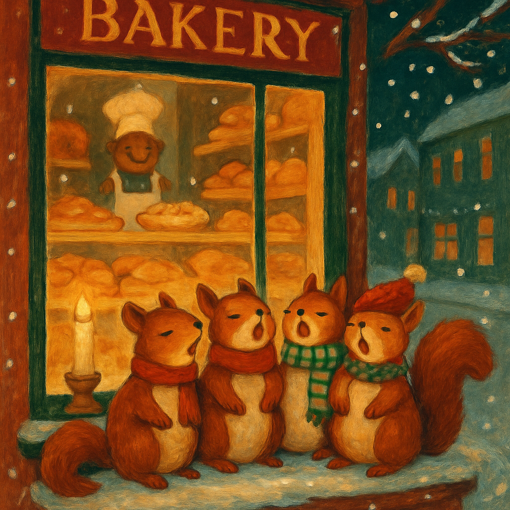 Frosted Window Choir Of Squirrels DIY paint by numbers