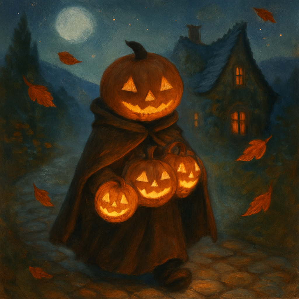 Moonlit Pumpkin Lanterns painting number kit