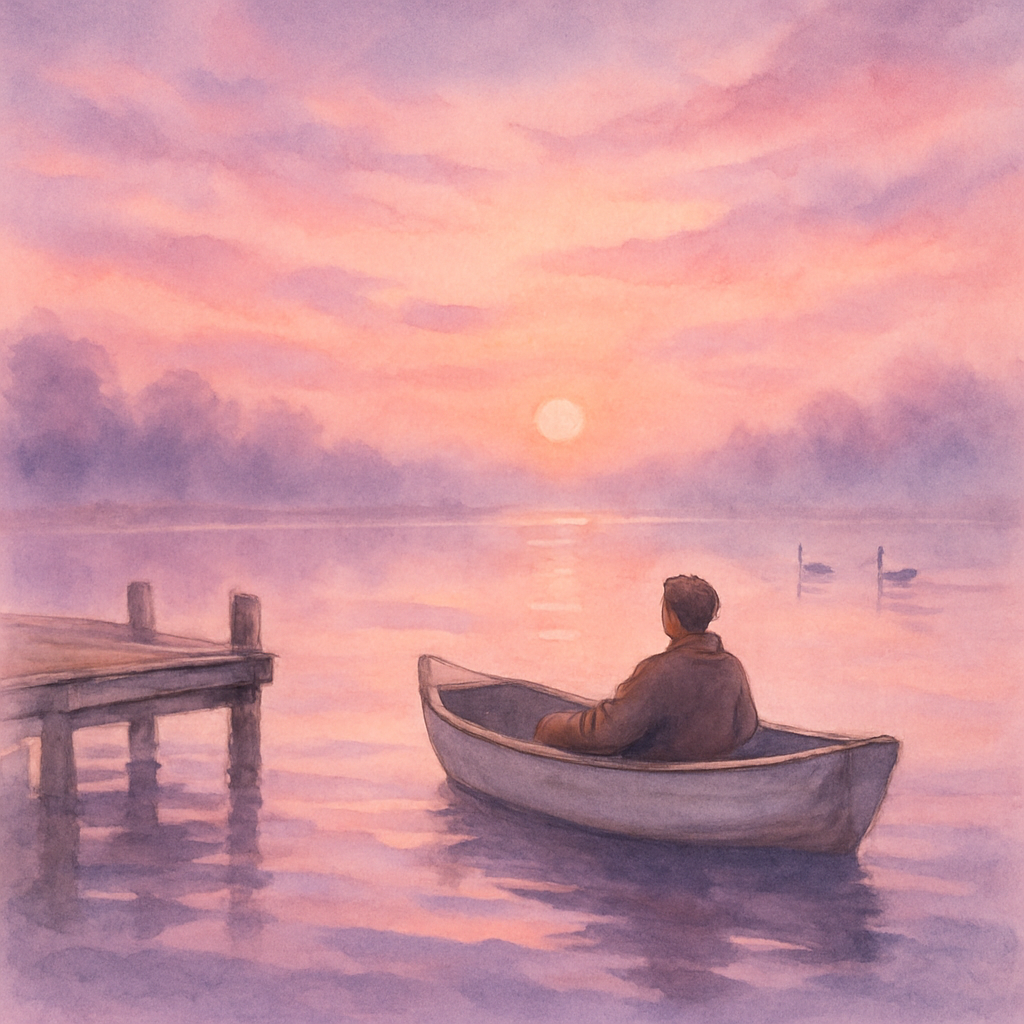 Rowboat Under Lavender Skies Paint by numbers art