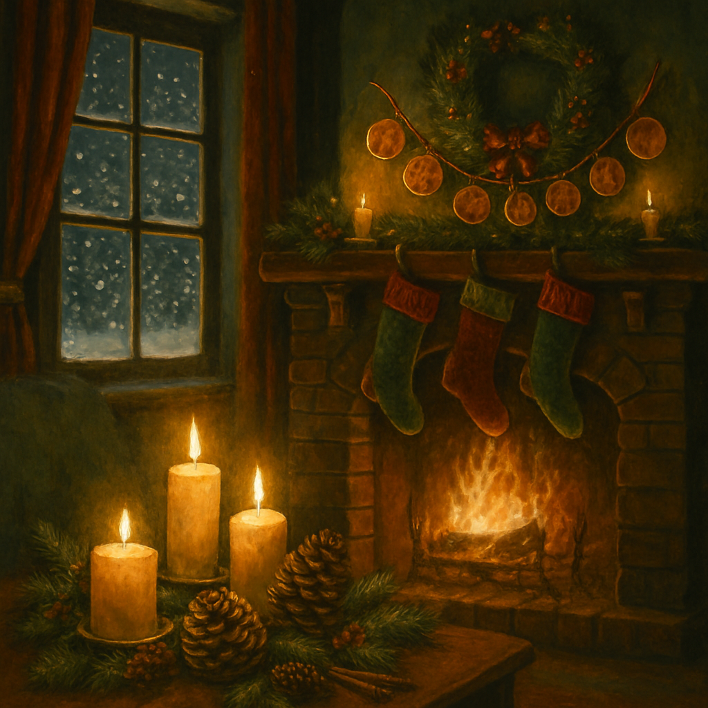 Christmas Ember Hearth paint by numbers