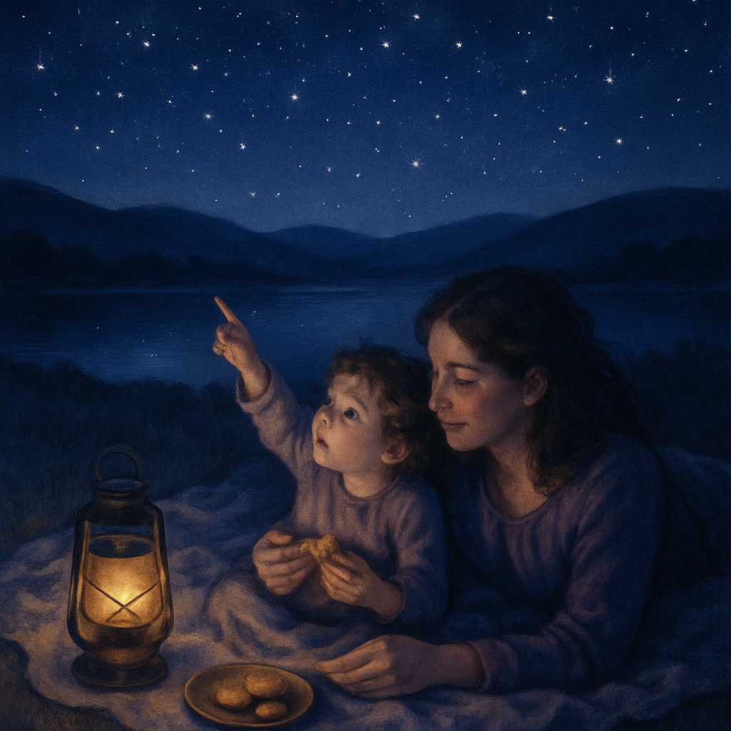 Mother And Child Starlit Picnic painting number kit