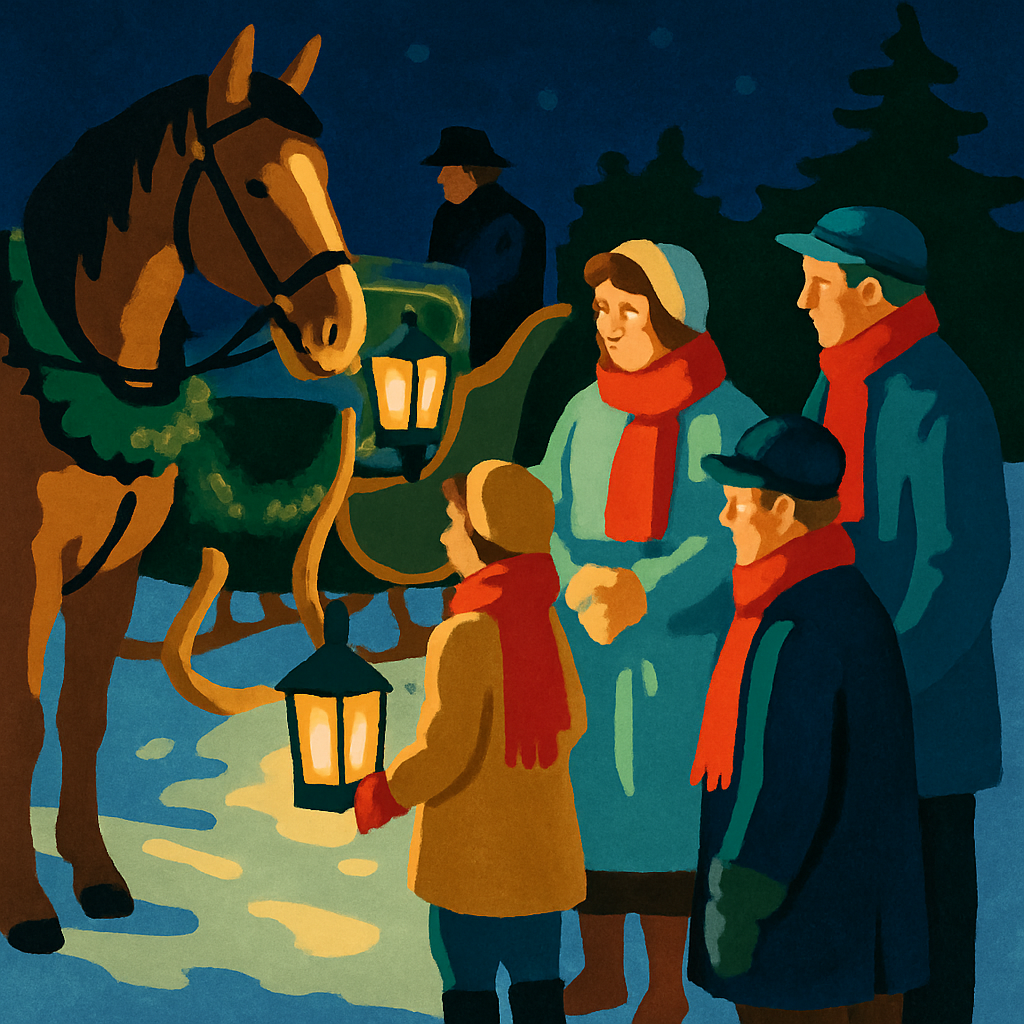 Midnight Sleigh Stop Painting by numbers kit