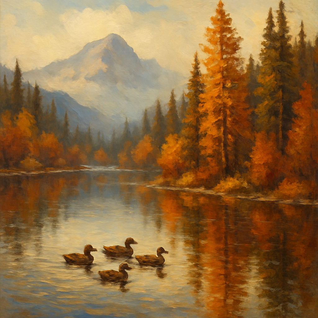 Autumn Reflections Cozy Pines painting number kit