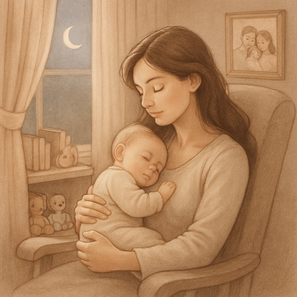 Bedroom Lullaby Moment With Mother paint by number