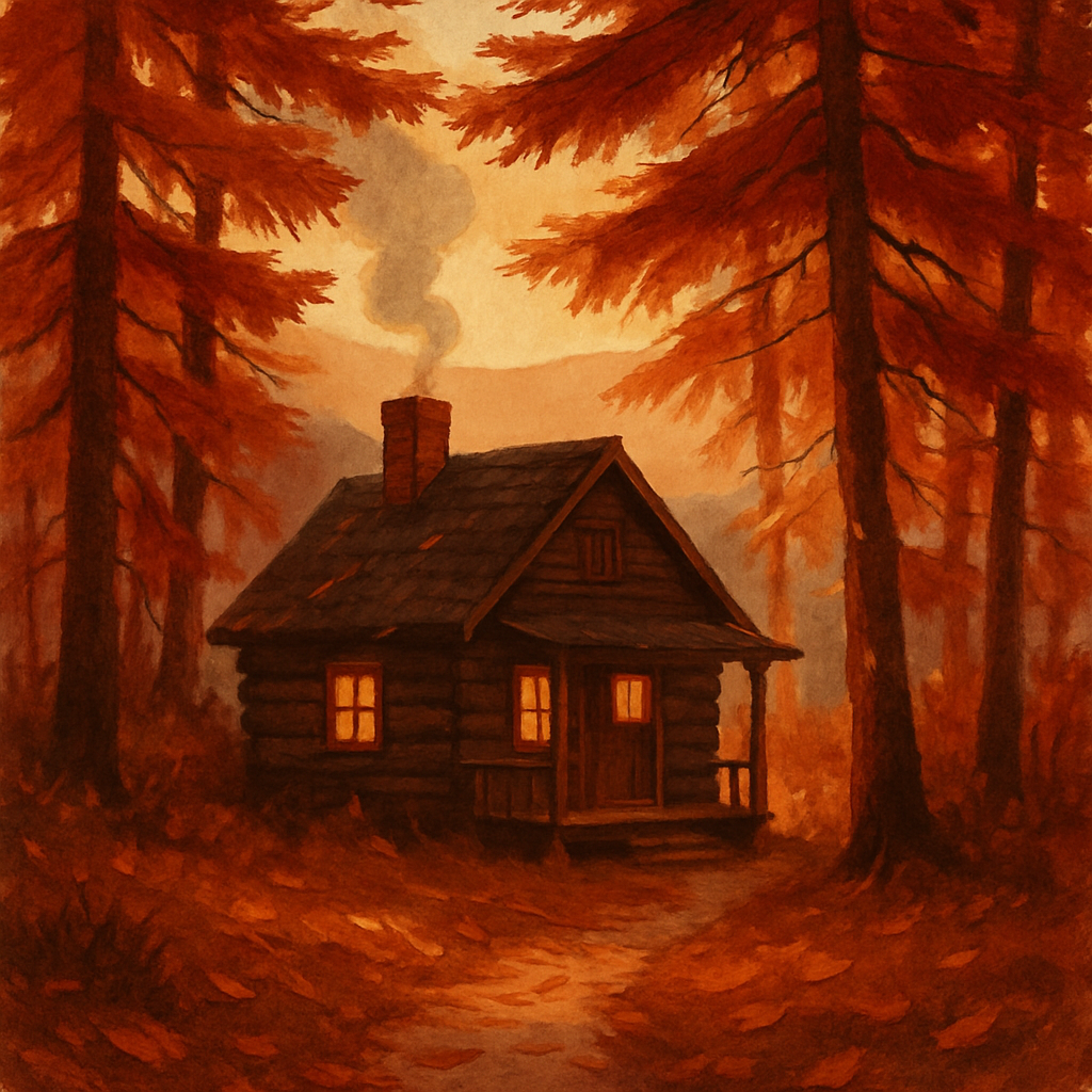 Cabin Beneath Copper Pines paint by color