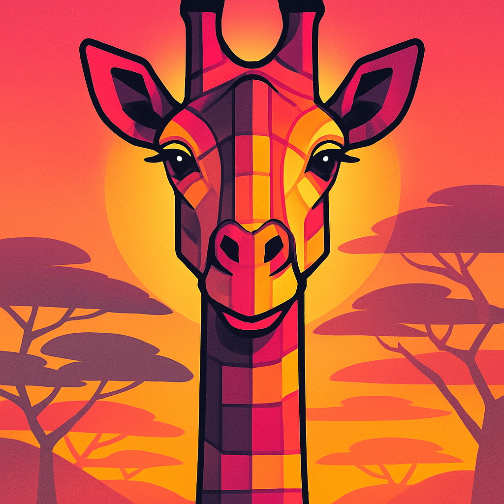 Geometric Giraffe Majesty Paint by numbers kits