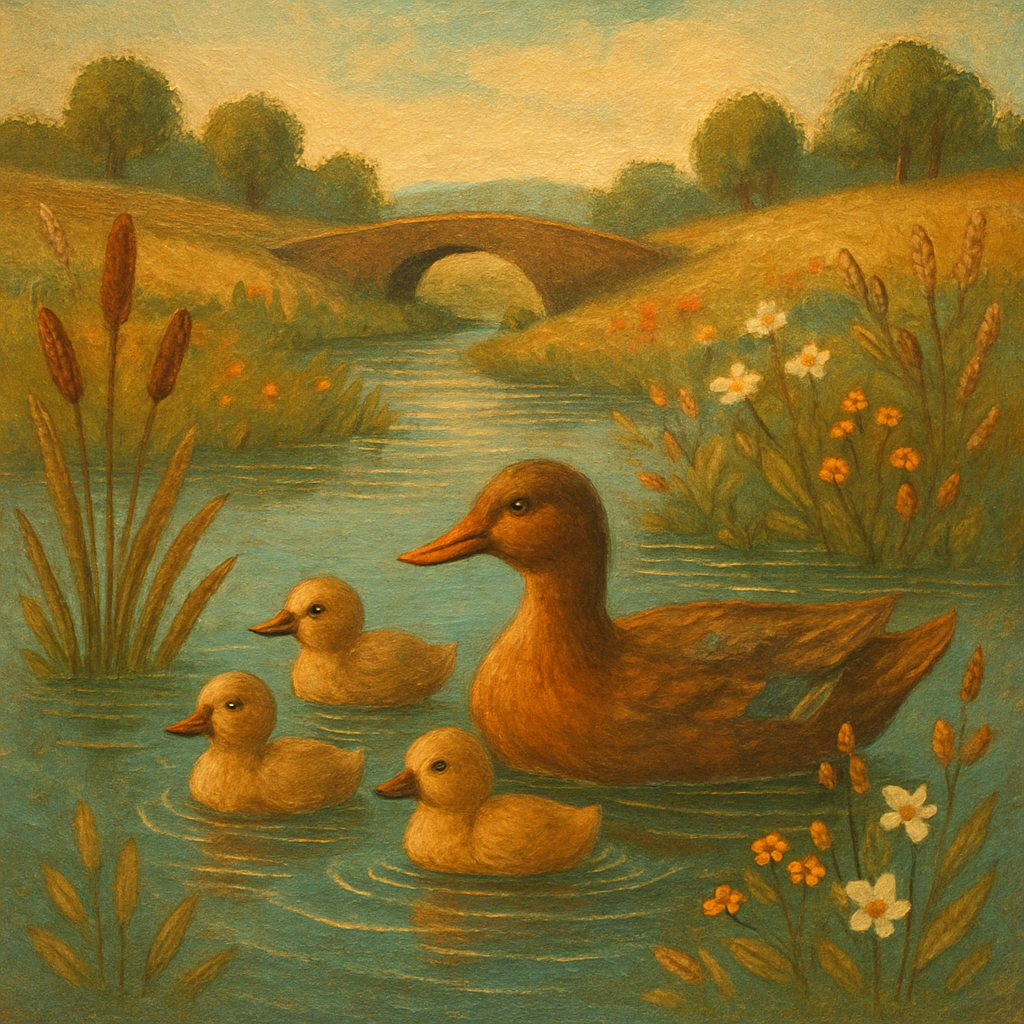 Ducks On Patchwork Pond painting number kit