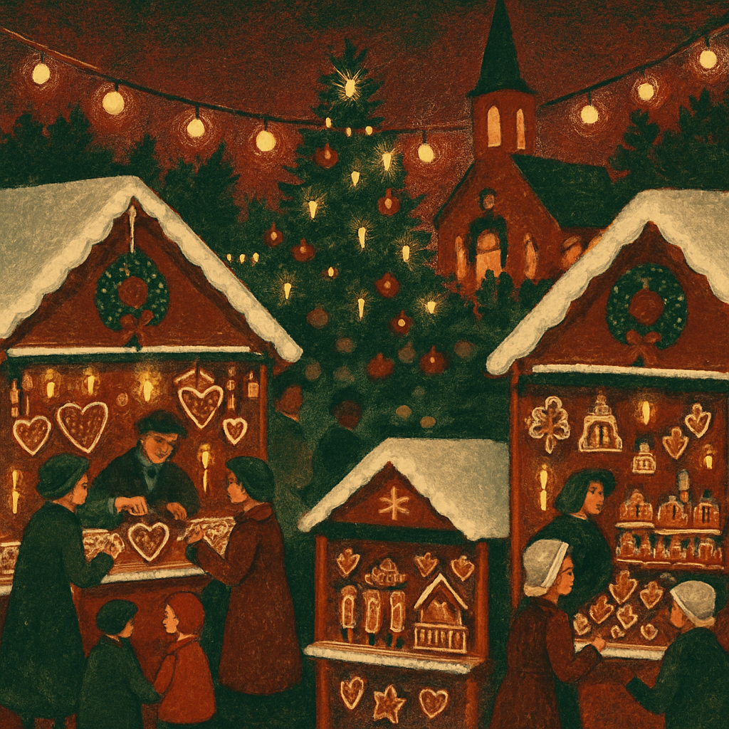 Gingerbread Market Evening DIY paint by numbers
