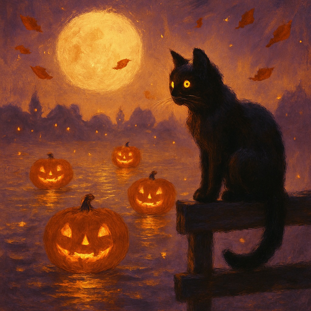 Twilight Cat Watcher painting number kit