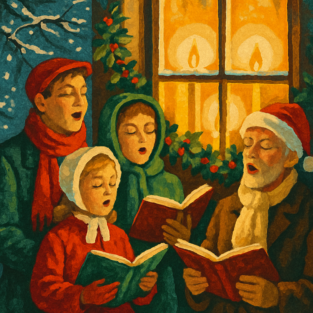 Candles And Caroling Glow paint by numbers
